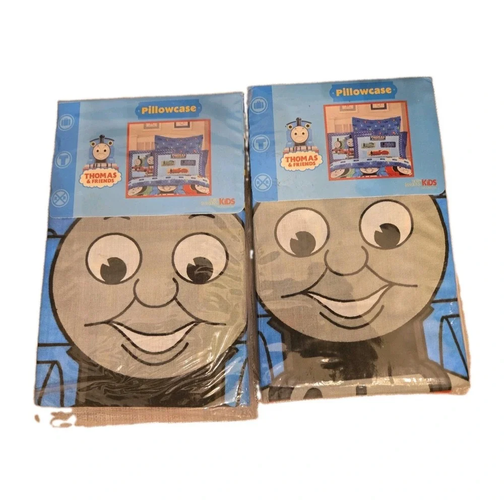 Vntg Thomas & Friends Pillowcases Set of 2 Patchwork Thomas Standard Bedding NIP